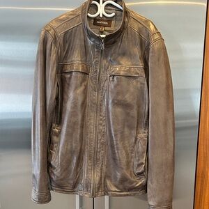 Danier Men's Gray Leather Jacket